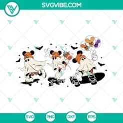 Disney, Halloween, SVG Files, Mickey Mouse Ghost Skateboarding SVG Images, 23