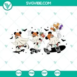 Disney, Halloween, SVG Files, Mickey Mouse Ghost Skateboarding SVG Images, 2