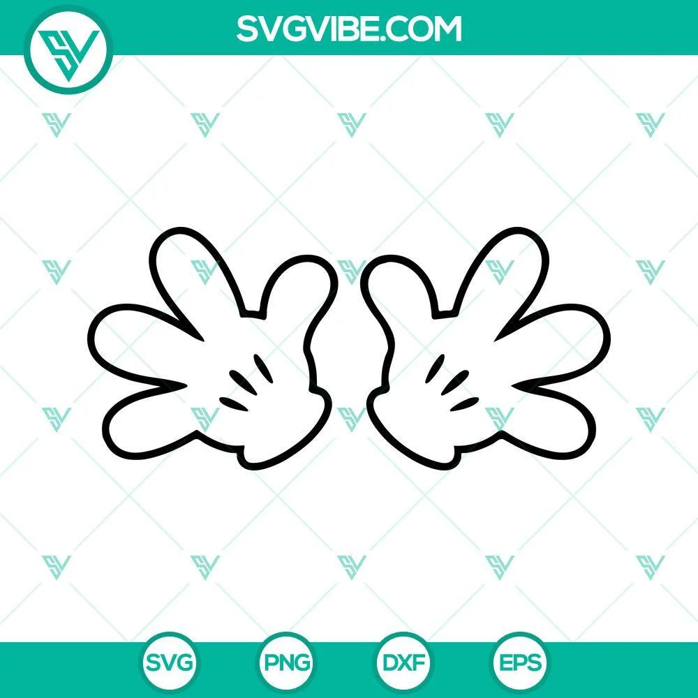 Disney, SVG Files, Mickey Mouse Gloves SVG File, Mickey Hands SVG Image, Disney 1