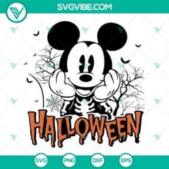 Disney, Halloween, SVG Files, Mickey Mouse Halloween SVG Image, Mickey Skeleton 6