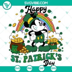 Disney, St Patrick's Day, SVG Files, Mickey Mouse Happy St Patrick’s Day SVG 3