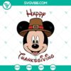 Mickey Mouse Thanksgiving SVG design for Cricut and Silhouette, featuring a happy Mickey with Thanksgiving elements in PNG, DXF, EPS formats.