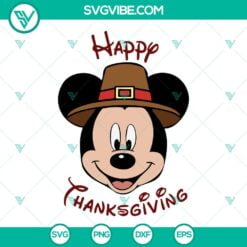 Disney, SVG Files, Thanks Giving, Mickey Mouse Happy Thanksgiving SVG Image PNG 21