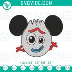 Mickey Mouse Head Forky Machine Embroidery Designs, Toy Story Disney Pattern