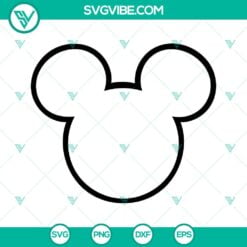 Disney, SVG Files, Mickey Mouse Head Outline SVG Download PNG DXF EPS Instant 9