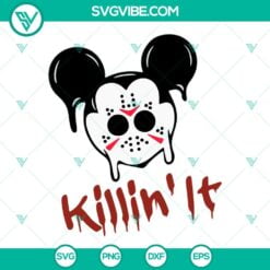 Disney, Halloween, SVG Files, Mickey Mouse Jason Voorhees Killin It SVG 5