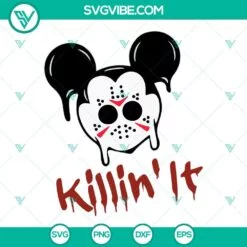 Disney, Halloween, SVG Files, Mickey Mouse Jason Voorhees Killin It SVG 2