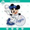 Mickey Mouse LA Dodgers SVG logo design with Los Angeles Dodgers theme, featuring baseball elements.