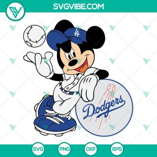 mickey mouse la dodgers svg los angeles dodgers svg baseball svg png dxf eps 6 mockup