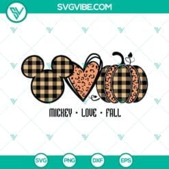 Fall, Seasons, SVG Files, Mickey Mouse Love Fall SVG Download, Fall Pumpkin SVG 1