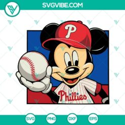 Mickey Mouse Philadelphia Phillies SVG Image, Mickey Baseball SVG Image PNG DXF EPS