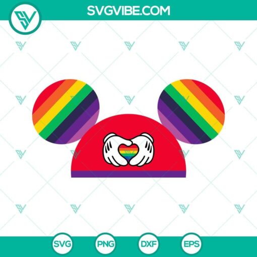 mickey mouse rainbow pride ears hat svg gay pride svg lgbt month disney svg png dxf eps cut files 3 mockup