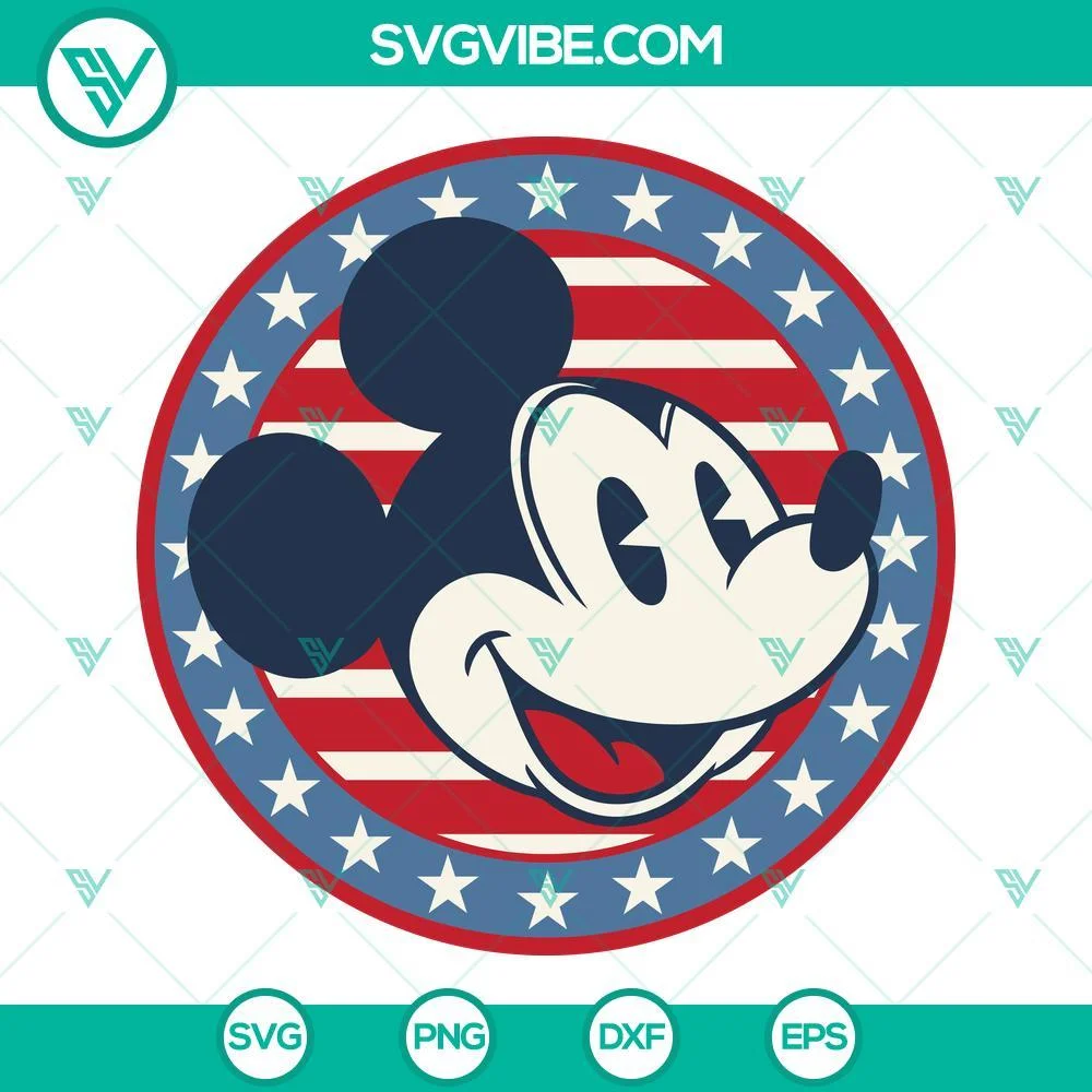 4th Of July, Disney, SVG Files, Mickey Mouse Red White And Blue SVG File, 1