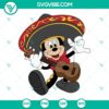 Mickey Mouse sombrero hat and guitar SVG illustration for Mexican party themes, festive SVG files.