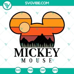 Disney, SVG Files, Mickey Mouse Sunset Mountain SVG Download, Mouse Head SVG 13