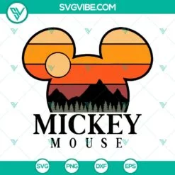 Disney, SVG Files, Mickey Mouse Sunset Mountain SVG Download, Mouse Head SVG 2