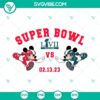 Mickey Mouse Super Bowl LVII 2023 SVG featuring Chiefs Vs Eagles design for download in PNG format.