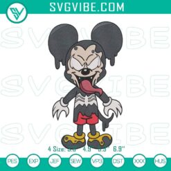 Mickey Mouse Venom Machine Embroidery Designs, Funny Venom Disney File