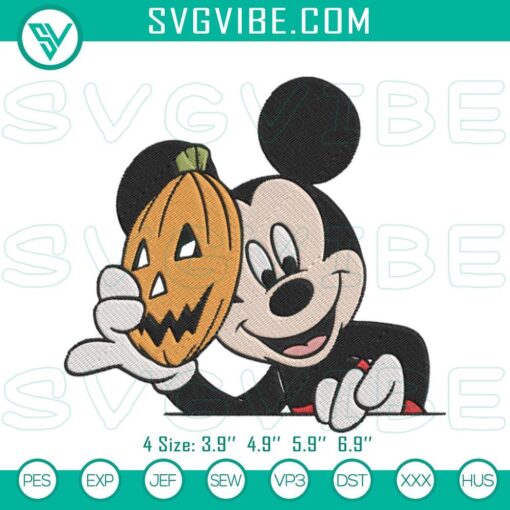 mickey mouse with pumpkin mask embroidery designs mickey halloween embroidery files mockup