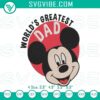 Embroidery designs of Mickey Mouse World’s Greatest Dad for Father’s Day, pattern with cute Disney character theme.