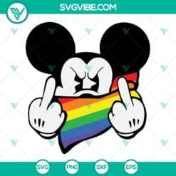 LGBT, SVG Files, Mickey Pride SVG Files, Mickey Mouse Middle Finger SVG Images, 10