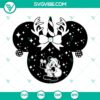 Mickey and Minnie Santa Claus Christmas SVG download with festive holiday head designs, perfect for crafts and projects.