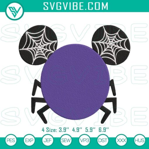 mickey spider web halloween embroidery designs mockup