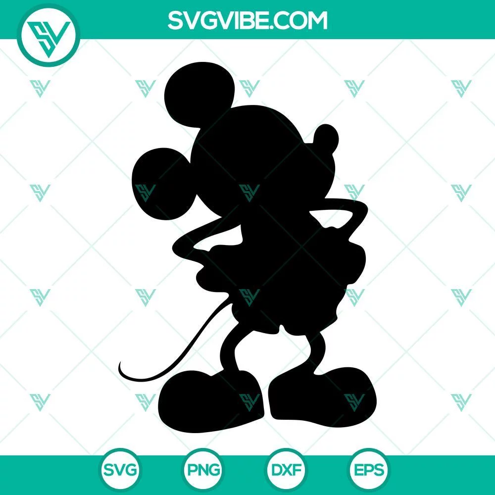 Disney, SVG Files, Mickey SVG Image, Disney Mickey Silhouette SVG Download PNG 1