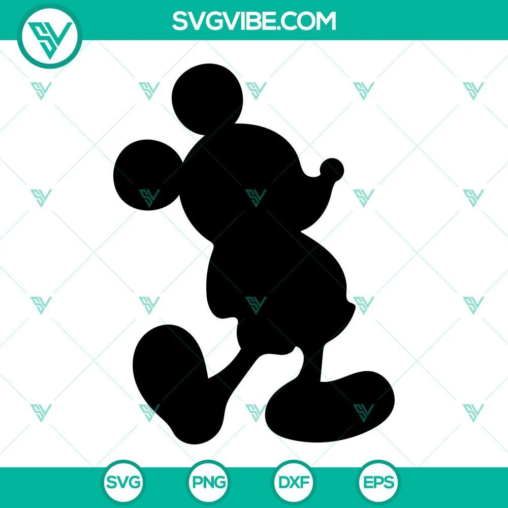 Disney, SVG Files, Mickey SVG Download, Disney Mouse Silhouette SVG Download 1