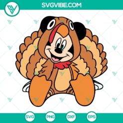 Disney, SVG Files, Thanks Giving, Mickey Turkey Thanksgiving SVG File PNG DXF 4