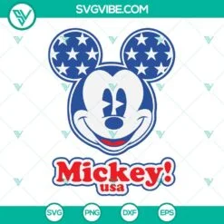 4th Of July, Disney, SVG Files, Mickey USA SVG File, Mickey American Flag 4th 2