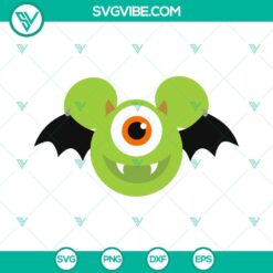 Disney, Halloween, SVG Files, Mike Wazowski Mickey Mouse Ears SVG File, Mike 13