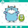 Mike Wazowski and Sulley SVG file for Cricut, featuring monsters in PNG, DXF, and EPS formats. Ideal for craft projects.