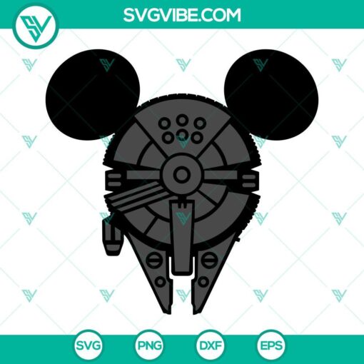 millennium falcon mickey ears svg spaceship svg star wars disney mouse svg png dxf eps cricut files 2 mockup