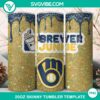 Milwaukee Brewers Dunkie Junkie Glitter 20oz Tumbler Wrap PNG File for baseball fans, with vibrant team colors and logo, ready for digital use.