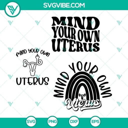 mind your own uterus svg bundle uterus svg uterus middle finger svg uterus rainbow svg png dxf eps cricut 9 mockup