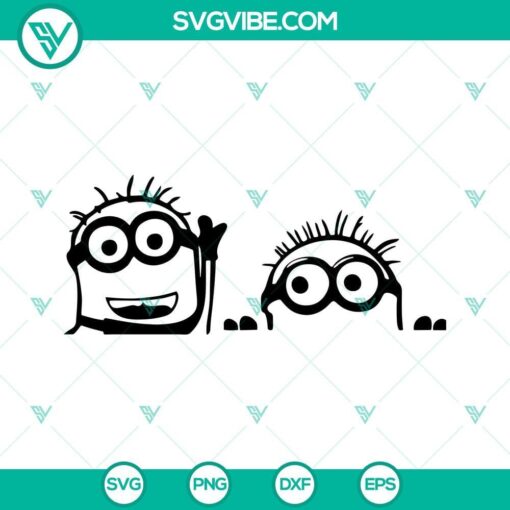 minion svg black and white minions svg png dxf eps for cricut silhouette cameo 7 mockup