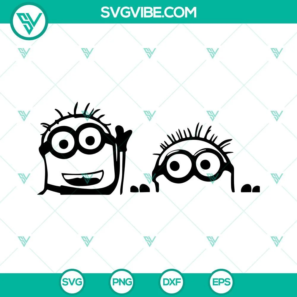 Disney, SVG Files, Minion SVG Download Black And White, Minions SVG Image PNG 1