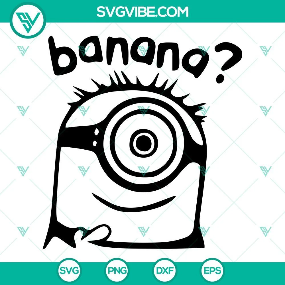 Movies, SVG Files, Minion SVG Images, Minion Banana SVG Images PNG DXF EPS 1