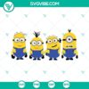 Minions themed SVG file with various formats for Cricut and Silhouette, including PNG, DXF, and EPS cut files.