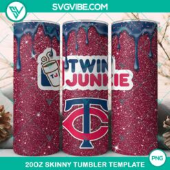 20oz Skinny Tumbler Template, Minnesota Twins Dunkie Junkie Glitter 20oz 2