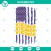 Minnesota Vikings American flag SVG file with football theme, ideal for fan apparel and decor.