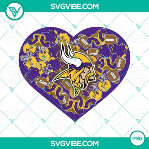 minnesota vikings heart valentine png file designs mockup