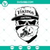 Minnesota Vikings skull SVG files for football fans, featuring PNG, DXF, EPS cuts. Great for crafts and projects.