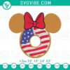 Minnie Mouse American flag donut embroidery designs for 4th of July, featuring patriotic Disney pattern.