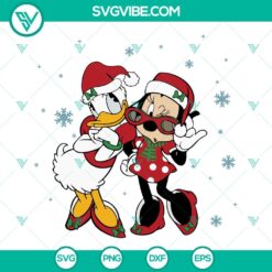 Minnie and Daisy Christmas SVG featuring bestie design, Disney characters in festive outfits. Perfect for Disney fans.