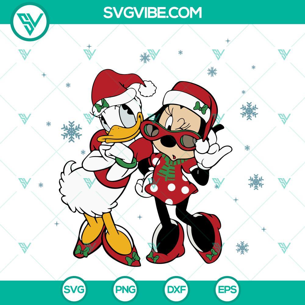minnie-and-daisy-christmas-svg-disney-bestie-svg-disney-characters-christmas-svg-png-dxf-eps-3-mockup.jpg Minnie and Daisy Christmas SVG featuring bestie design, Disney characters in festive outfits. Perfect for Disney fans.