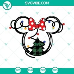 Christmas, Disney, SVG Files, Minnie Christmas Lights And Christmas Tree SVG 2