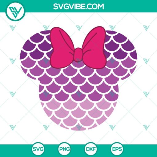 minnie head mermaid scales svg minnie mouse mermaid svg disneysea vacation svg png dxf eps 8 mockup