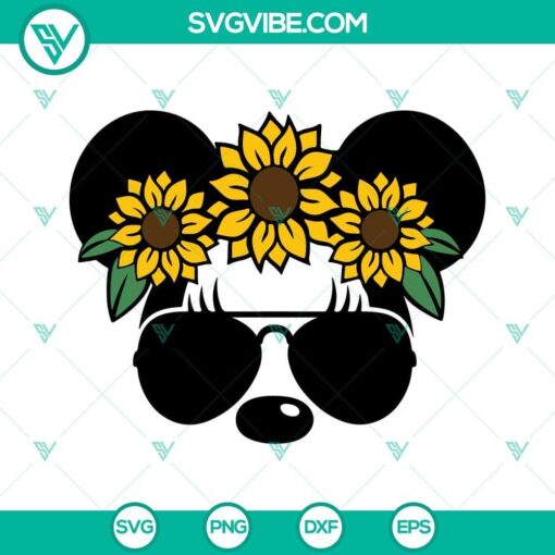 minnie head sunflower bow svg magic kingdom svg disney mouse svg png dxf eps cut files 7 mockup